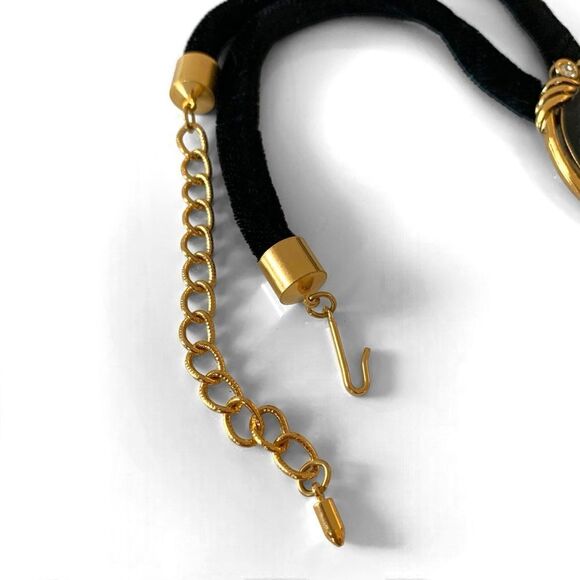 Vintage Coreen Simpson Black Cameo Necklace Brooch - Picture 4 of 4